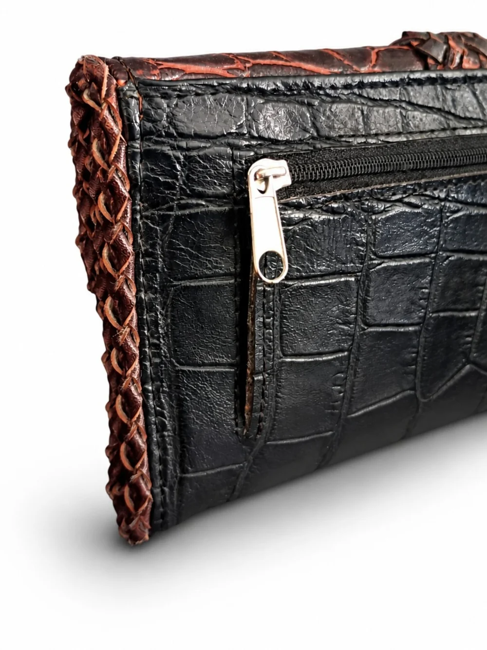 Bifold Wallet with Heart Concho - Brown/Black